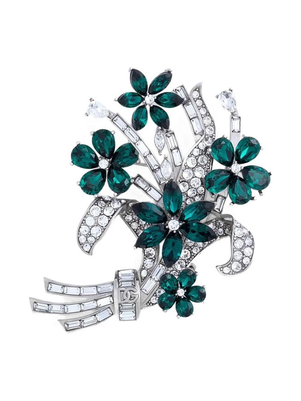 Dolce & Gabbana  crystal-flower brooch | Silver | Image 1