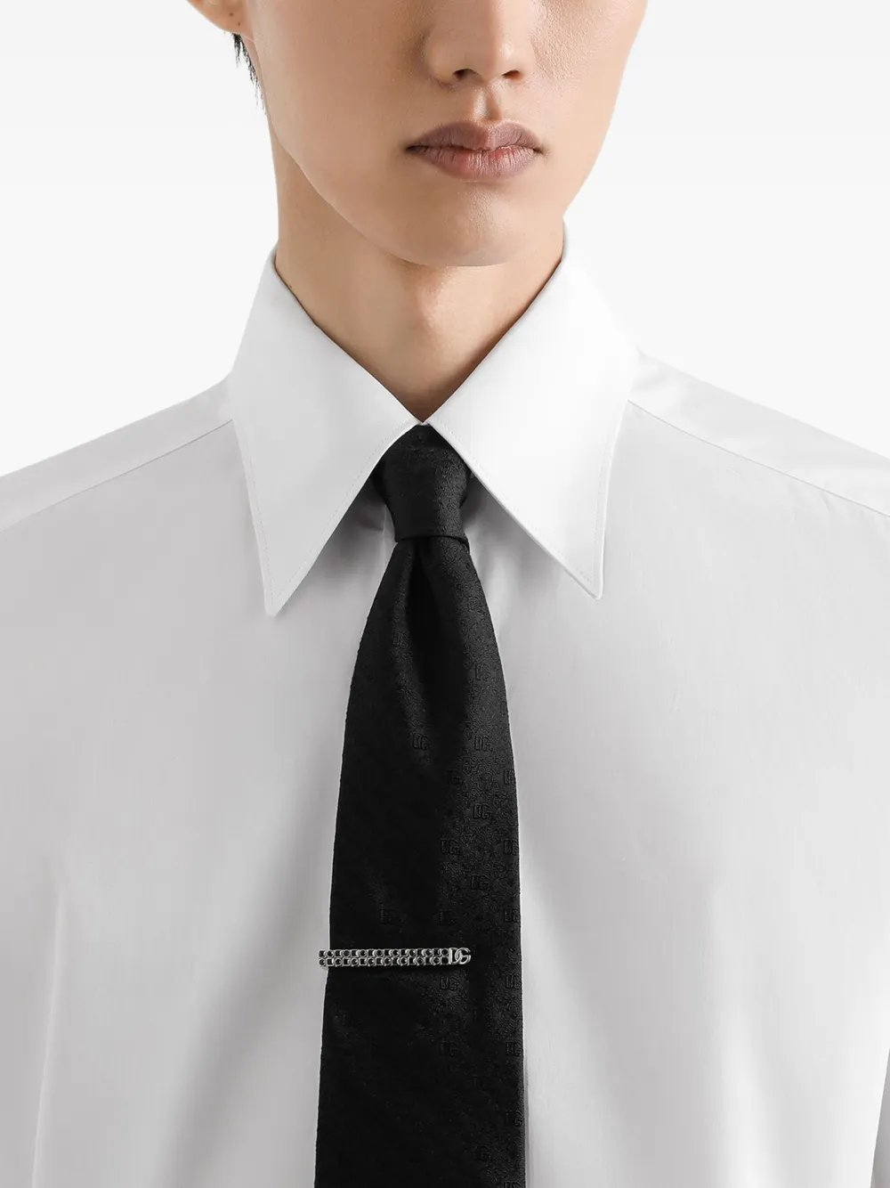 Dolce & Gabbana Stropdasspeld met DG-plakkaat Zilver