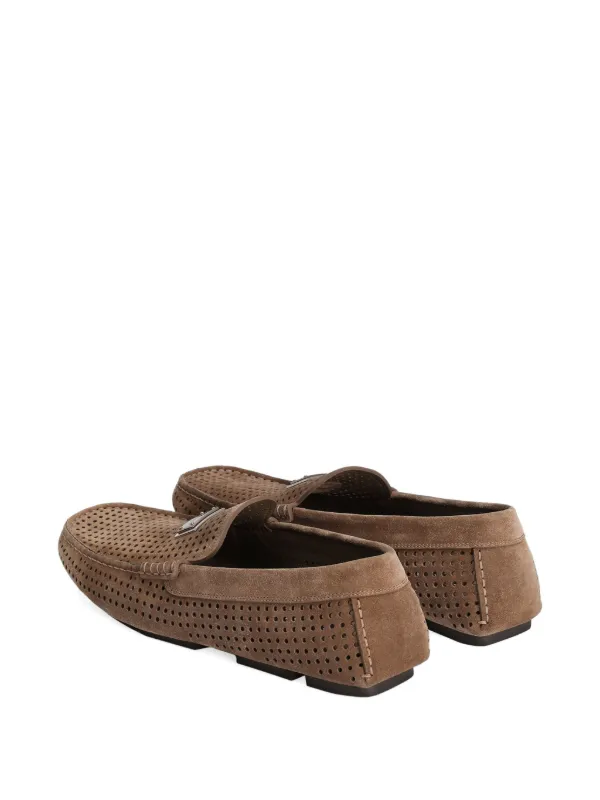 Dolce & Gabbana Perforated Loafers | Brown | FARFETCH JO