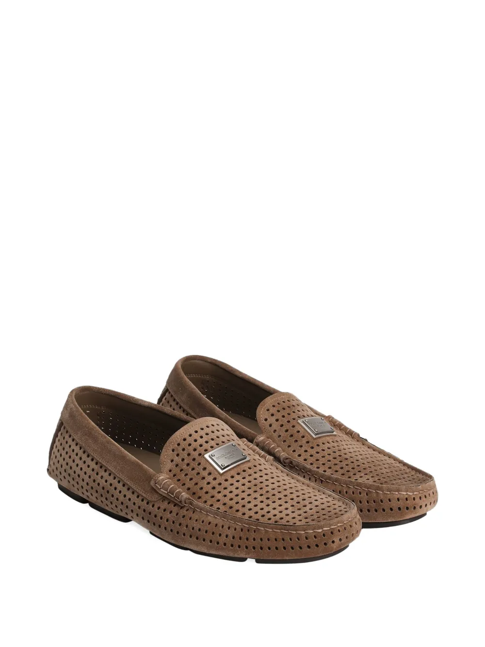 Dolce & Gabbana Geperforeerde loafers - Bruin