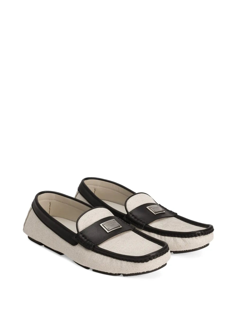 Dolce & Gabbana Loafers met logoplakkaat Beige