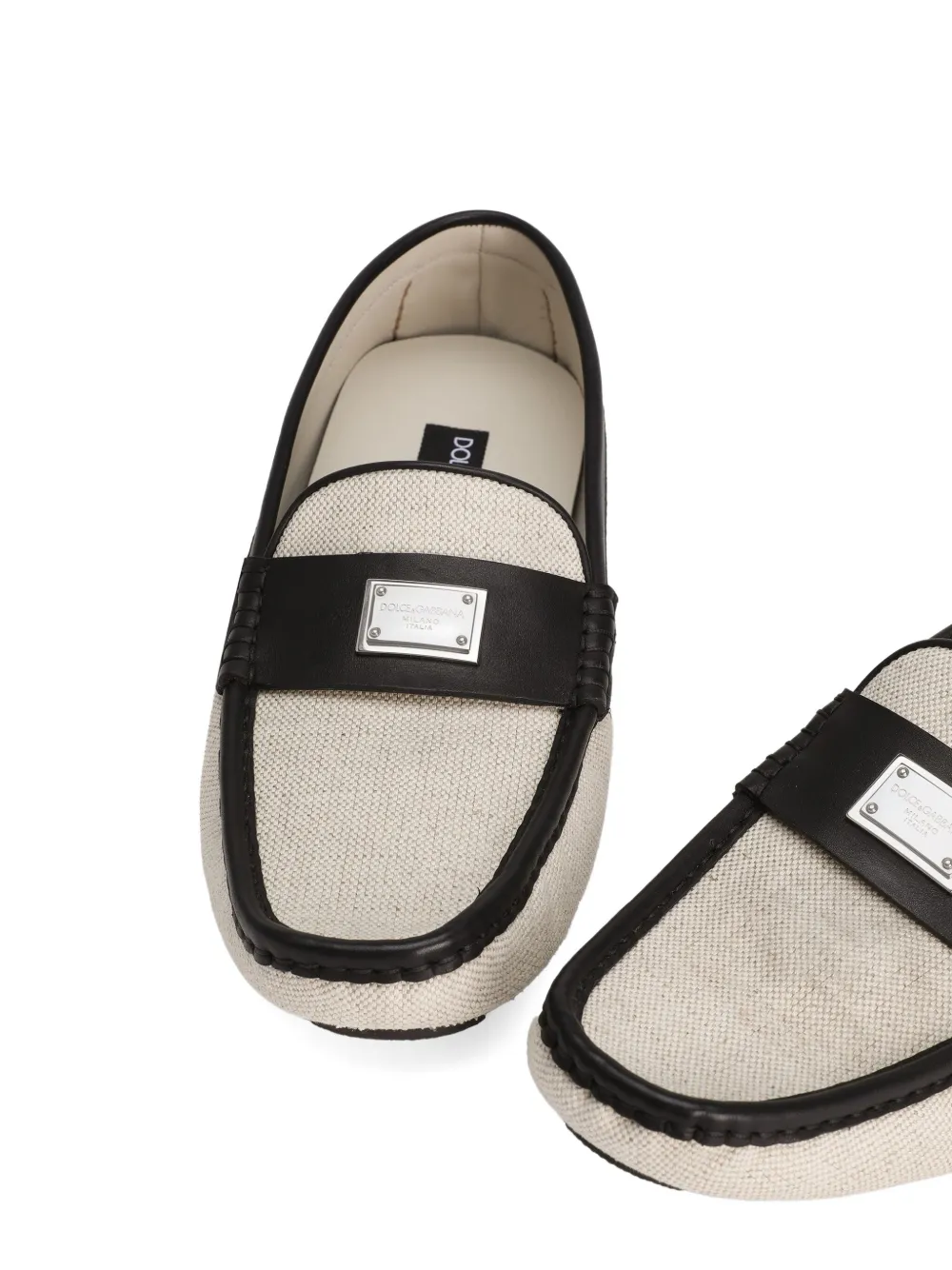 Dolce & Gabbana Loafers met logoplakkaat Beige