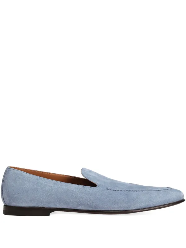 Dolce Gabbana Suede slip-on Loafers Blue FARFETCH ID
