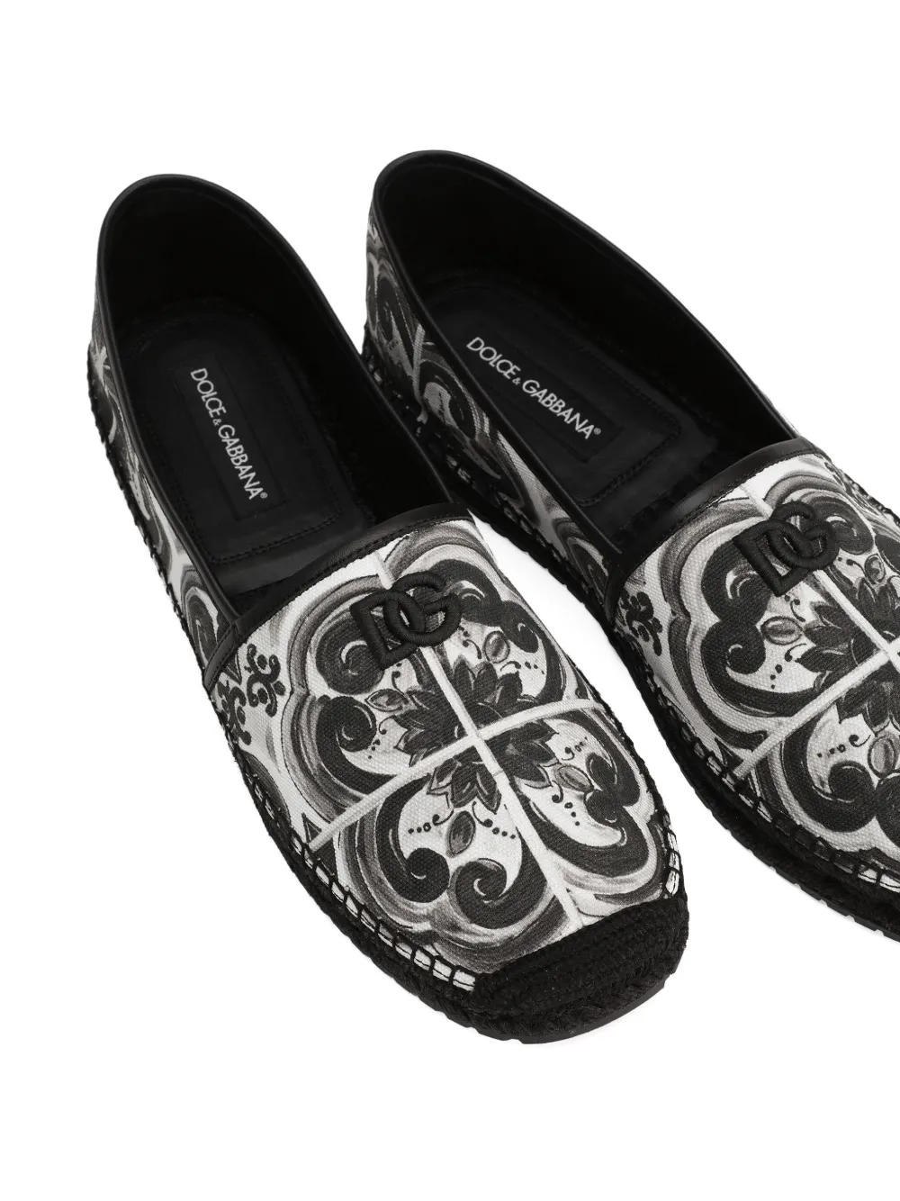 Dolce & Gabbana Majolica-print espadrilles Black