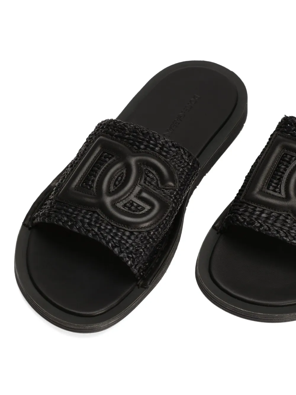 Dolce & Gabbana logo-appliqué slides Black