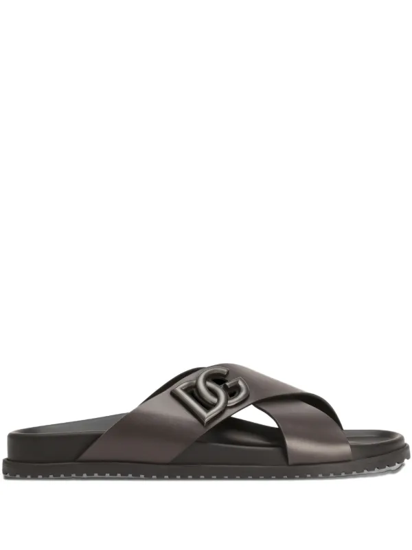 Dolce & Gabbana レザーサンダル | ブラウン | FARFETCH JP