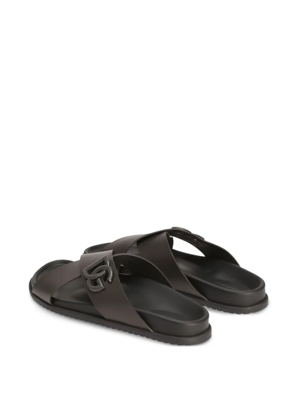Dolce & Gabbana leather slides Brown