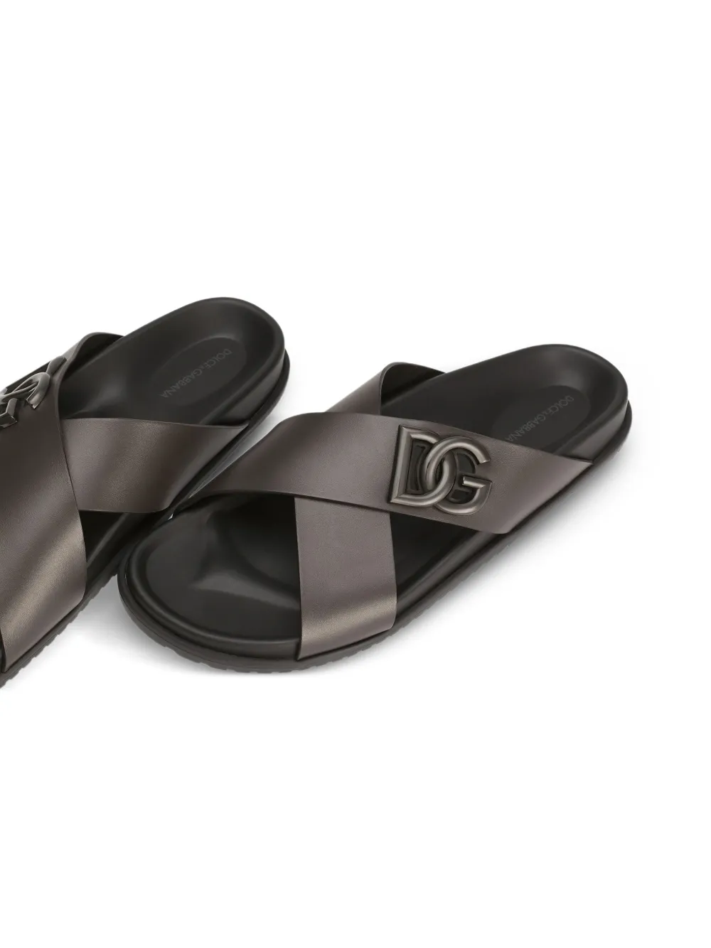 Dolce & Gabbana leather slides Brown
