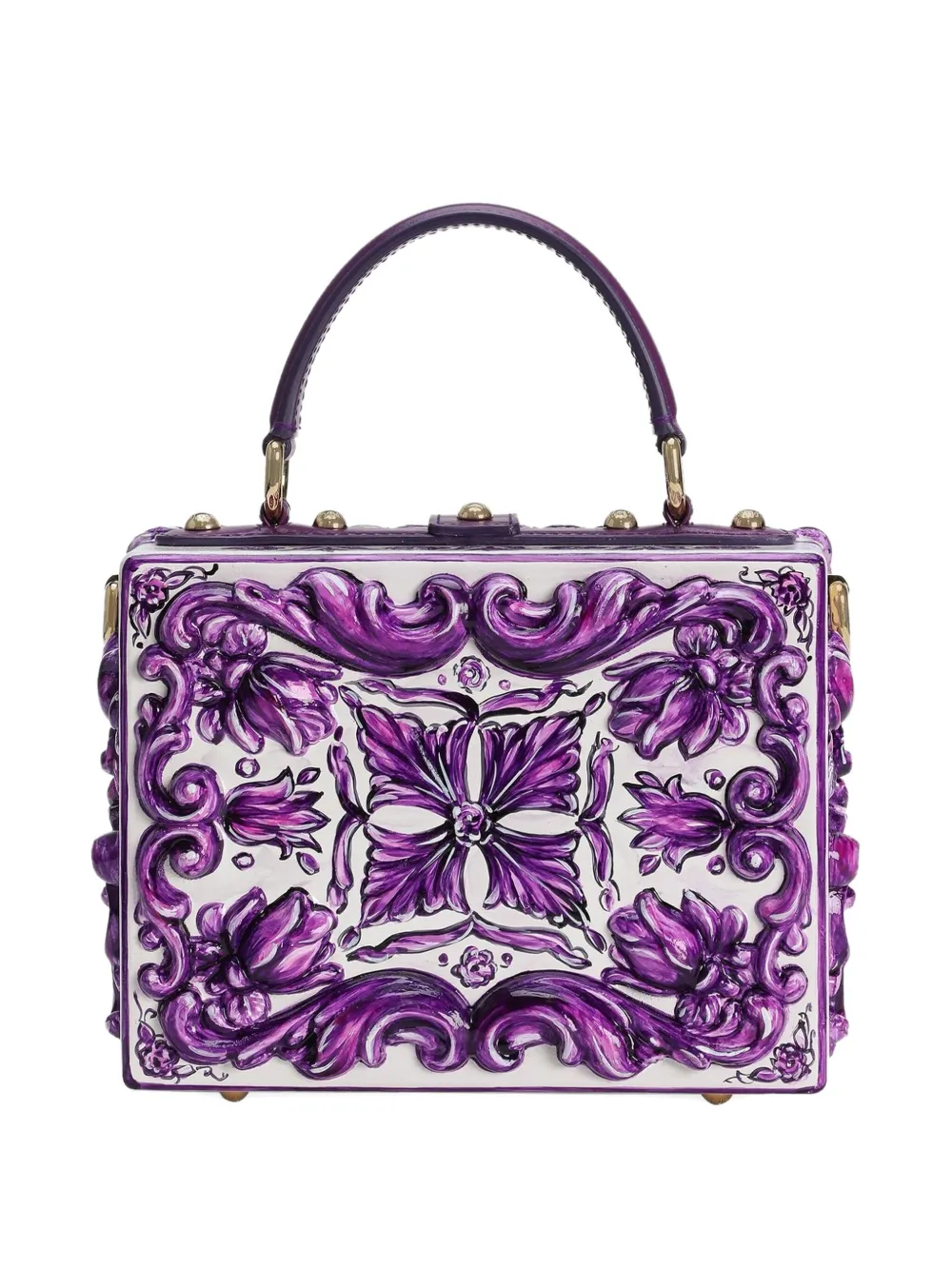 Dolce & Gabbana Tas verfraaid met bloemen en handgreep Paars