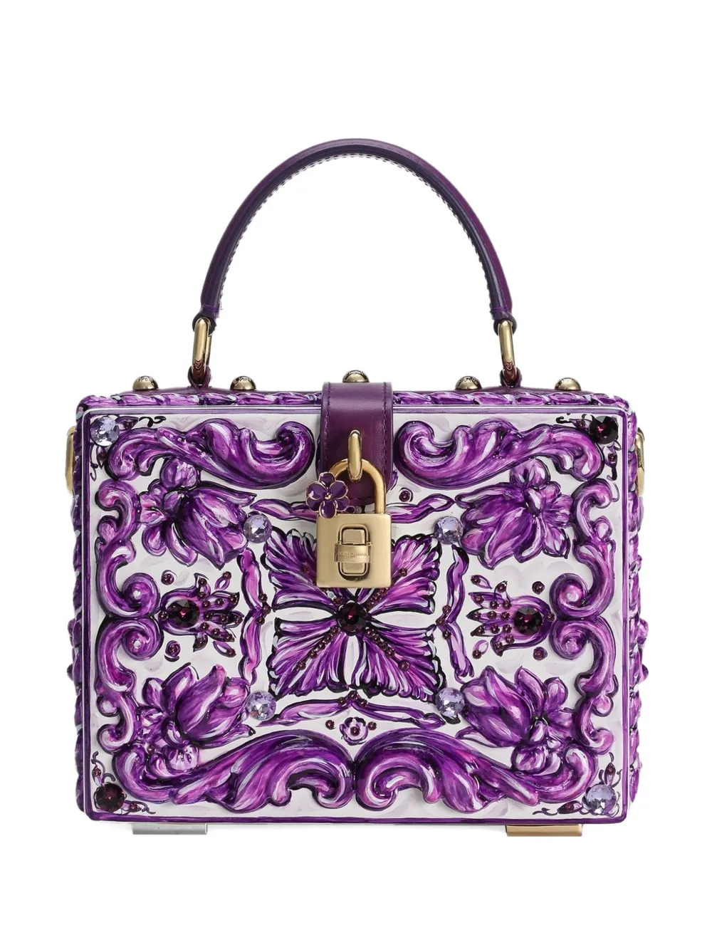 Dolce & Gabbana Tas verfraaid met bloemen en handgreep Paars