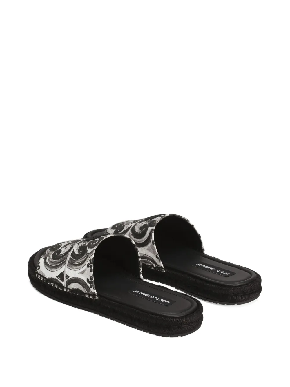 Dolce & Gabbana Majolica-print slides Black