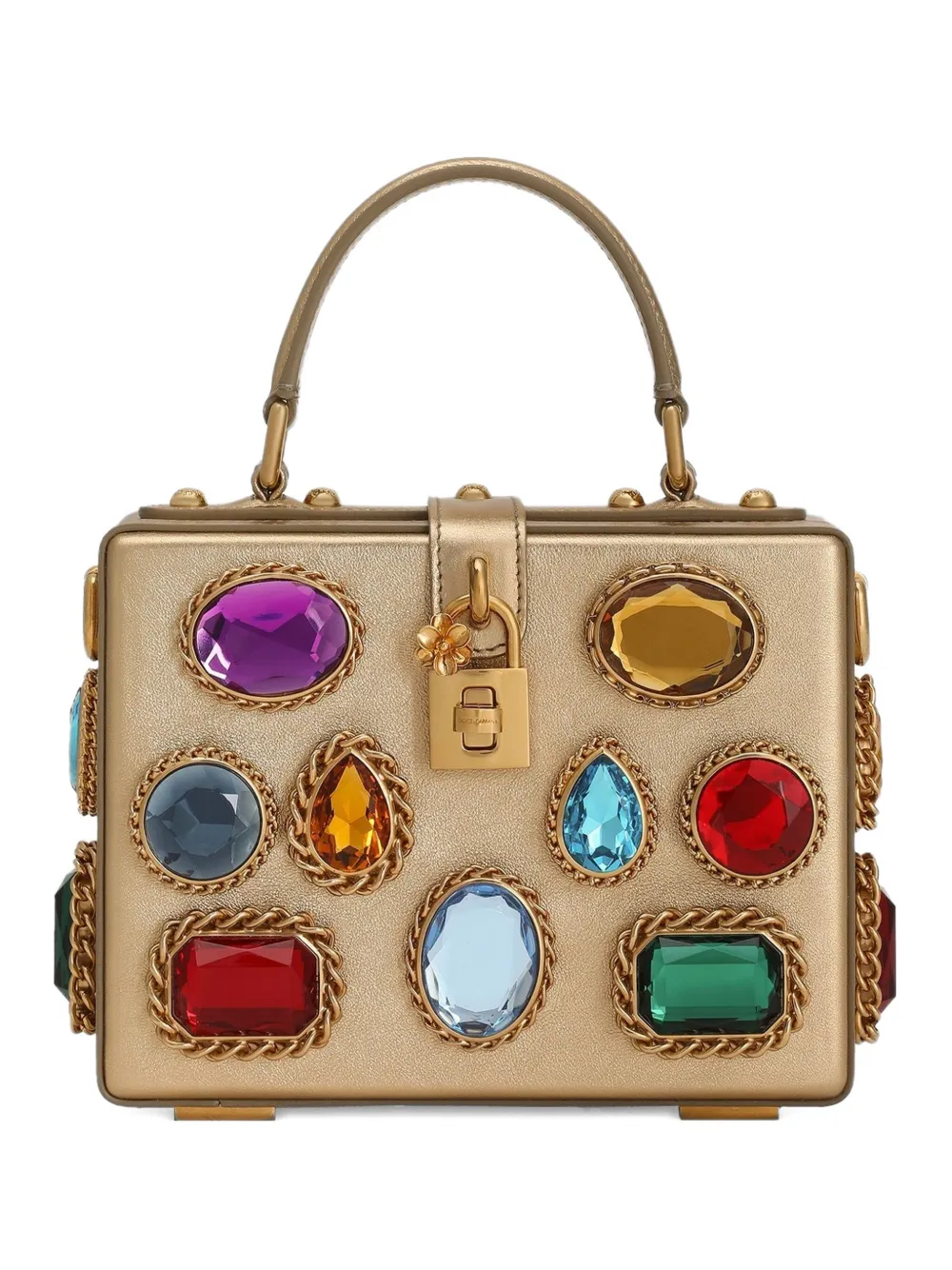 Dolce & Gabbana jewel-embellished box tote bag Goud
