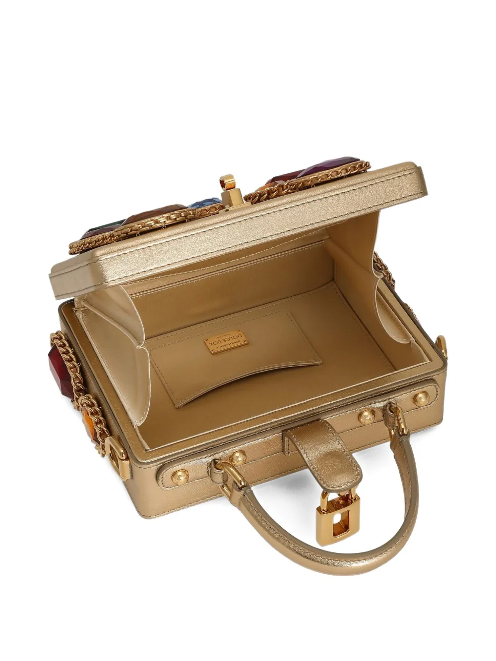 Dolce & Gabbana jewel-embellished box tote bag Goud