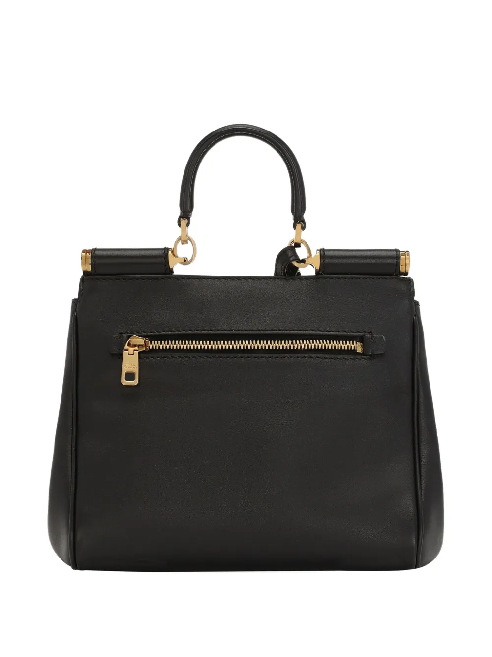 Dolce & Gabbana medium Sicily structured leather handbag - Zwart