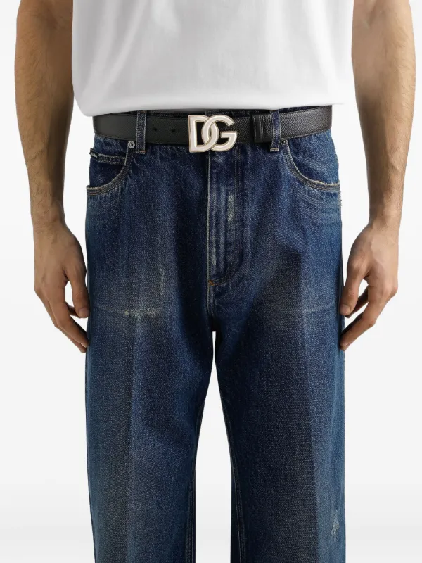 DOLCE&GABBANA ドルガバ ロゴバックルベルト Dolce & Gabbana ロゴバックル ベルト | ブラック | FARFETCH JP