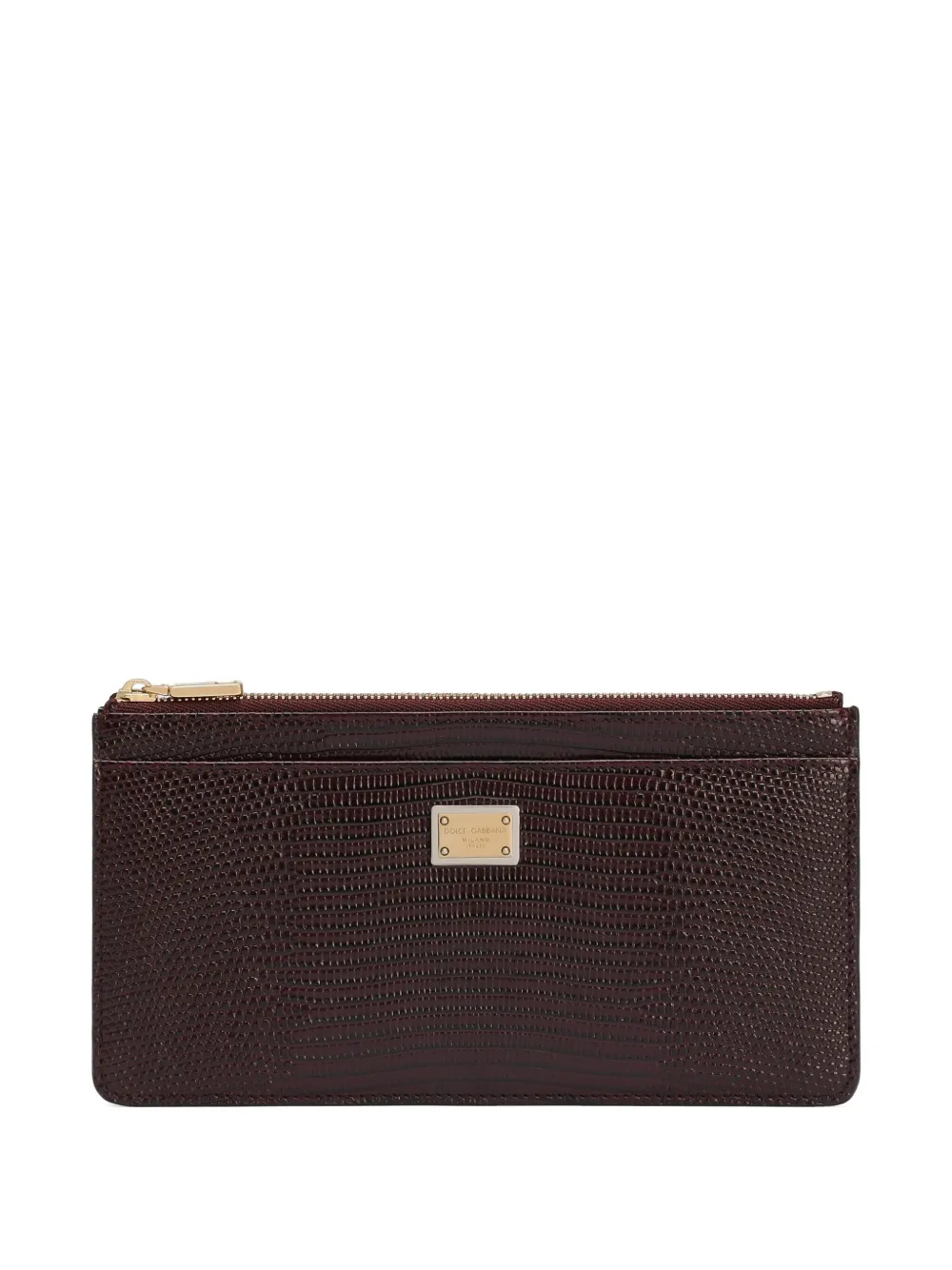 Dolce & Gabbana Leren portemonnee met rits Bruin