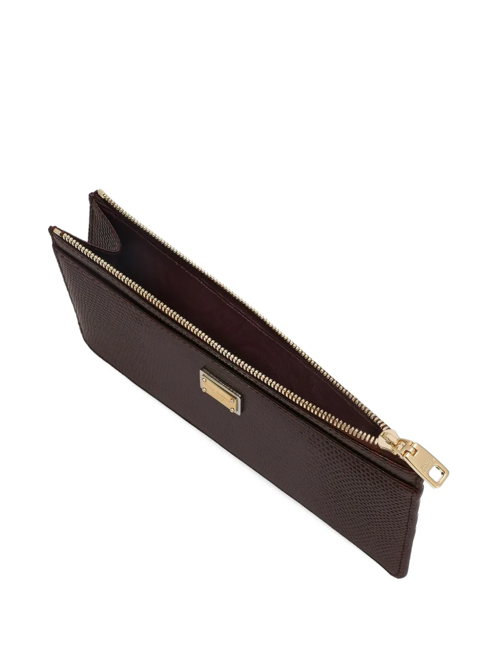 Dolce & Gabbana Leren portemonnee met rits Bruin