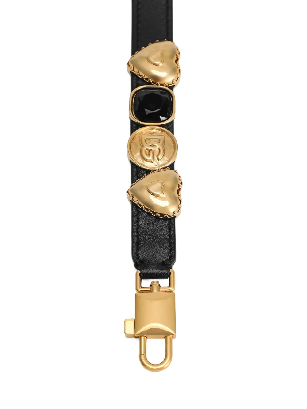 Dolce & Gabbana Verfraaide schouderband met hartpatroon Zwart