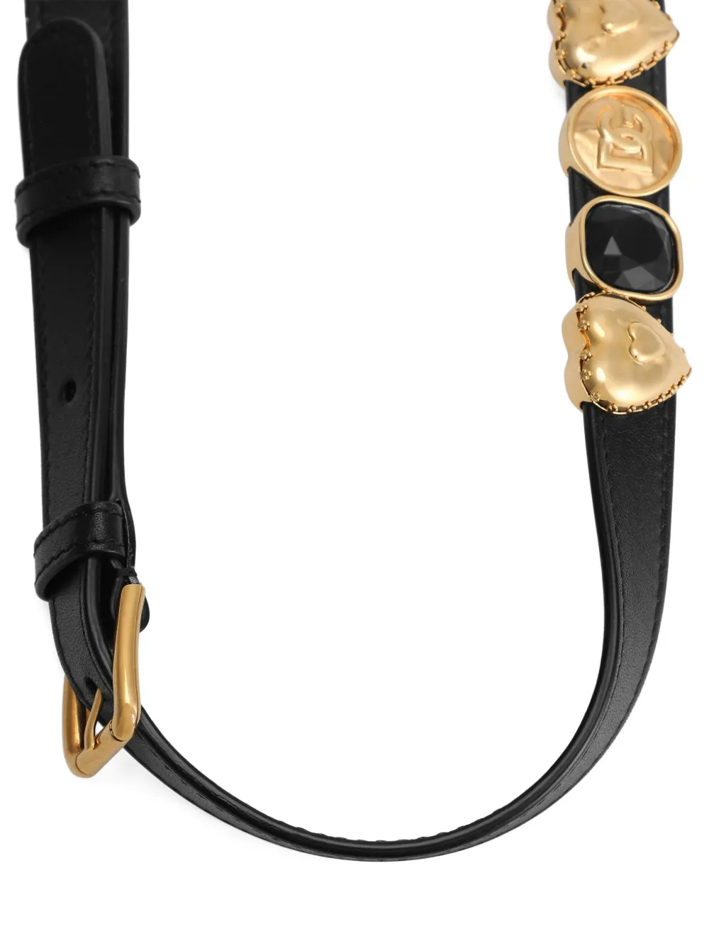 Dolce & Gabbana Verfraaide schouderband met hartpatroon Zwart