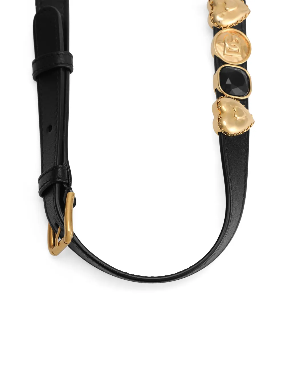Dolce & Gabbana Verfraaide schouderband met hartpatroon Zwart