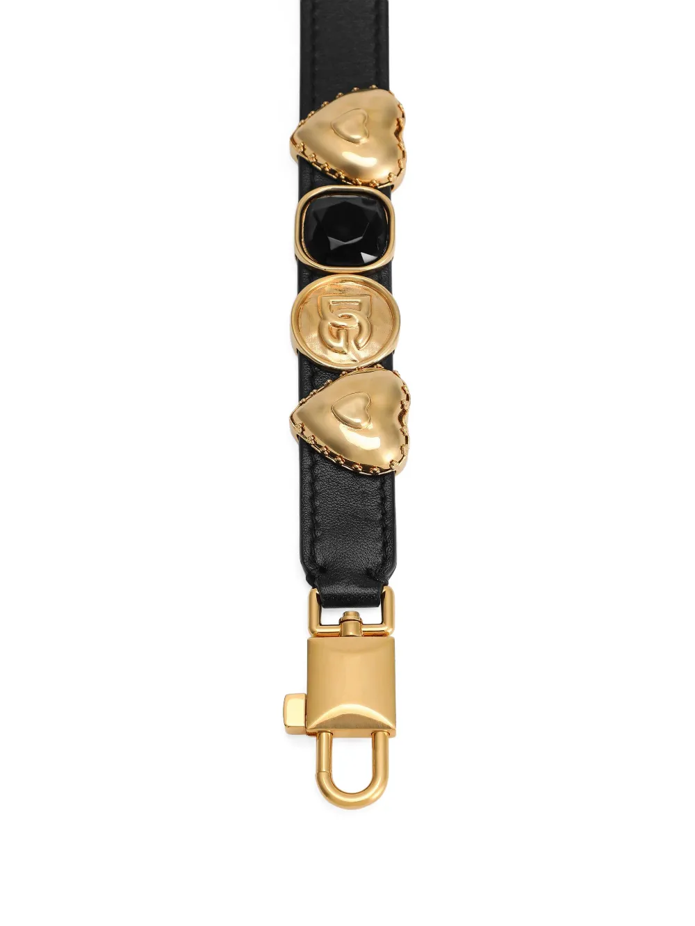 Dolce & Gabbana Verfraaide schouderband met hartpatroon Zwart
