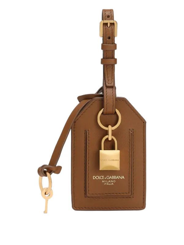 Dolce & Gabbana Chaveiro De Tag Em Couro | Marrom | FARFETCH BR