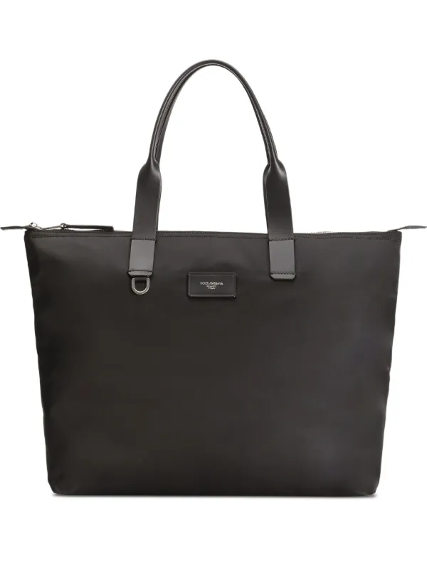DOLCE&GABBANA✨レザー 2wayハンドショルダー バッグロゴプレート Dolce & Gabbana ロゴプレート ハンドバッグ | ブラック | FARFETCH JP