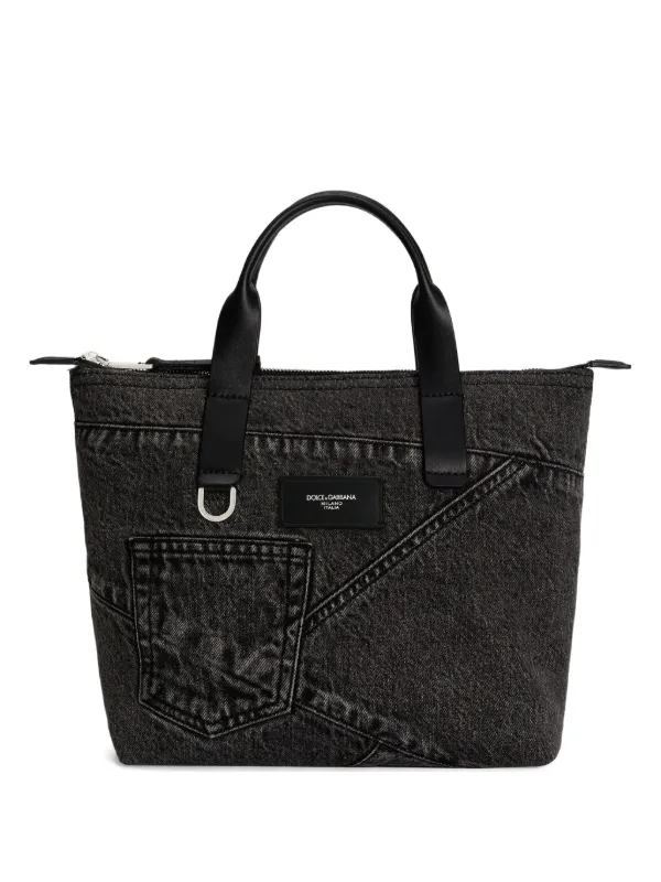 DOLCE and GABBANA デニムレザーハンドバッグ Dolce & Gabbana デニム ハンドバッグ | グレー | FARFETCH JP