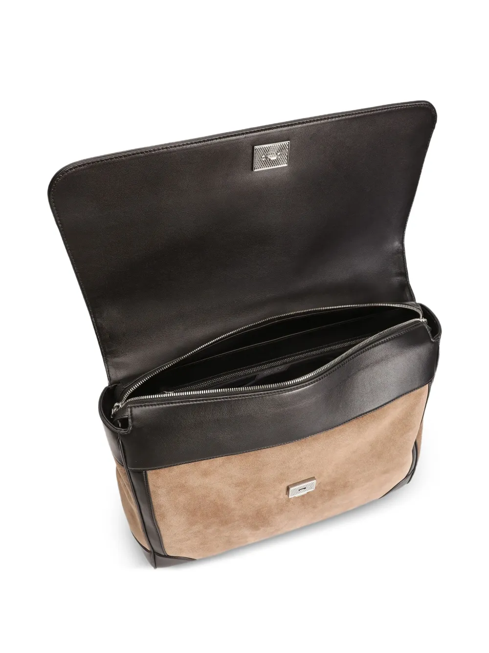 Dolce & Gabbana Sicily leren schoudertas met suède structuur Bruin