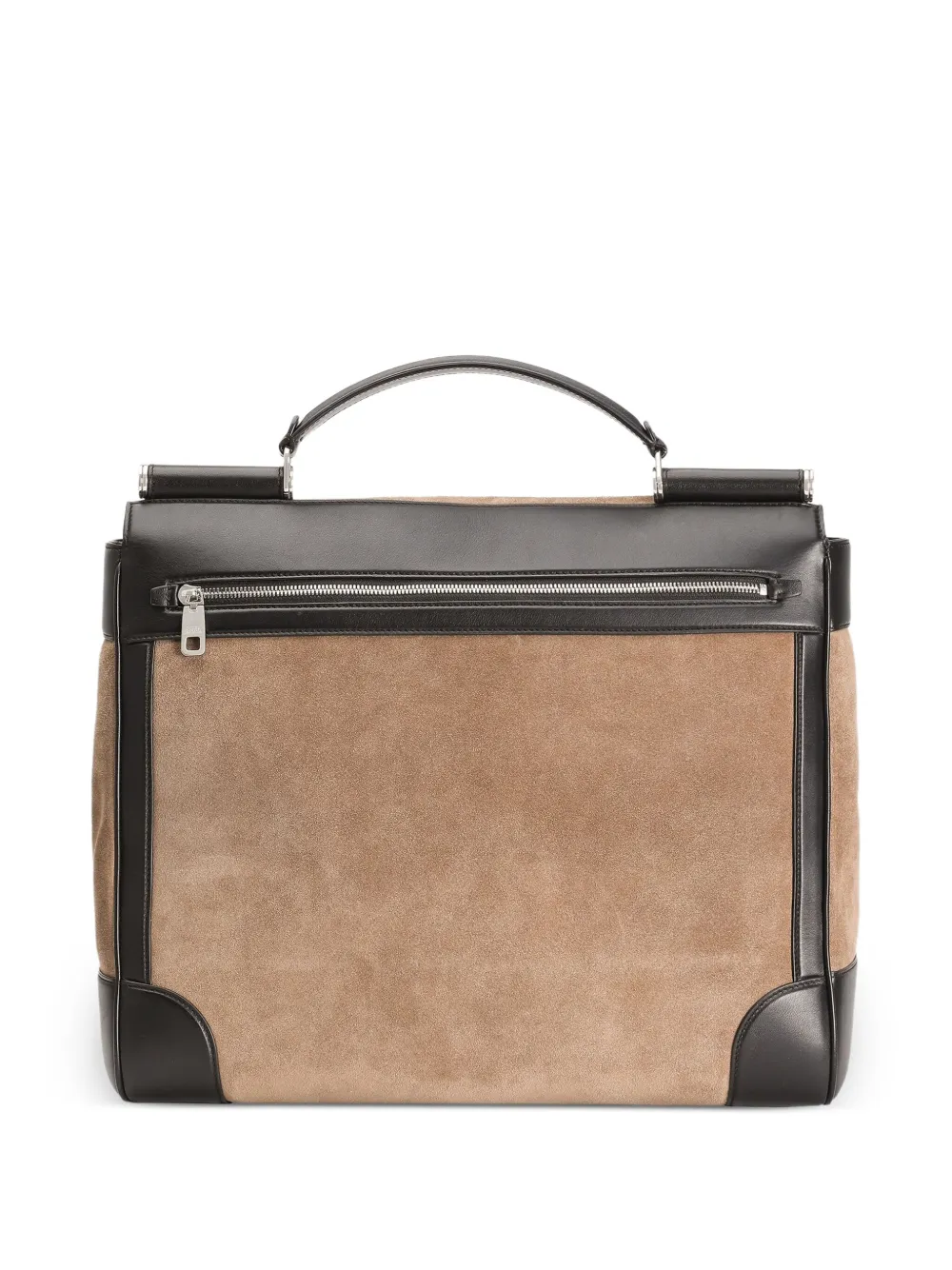 Dolce & Gabbana Sicily leren schoudertas met suède structuur Bruin