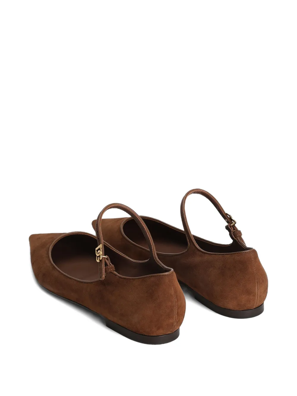 Dolce & Gabbana pointed-toe ankle-strap flats Brown