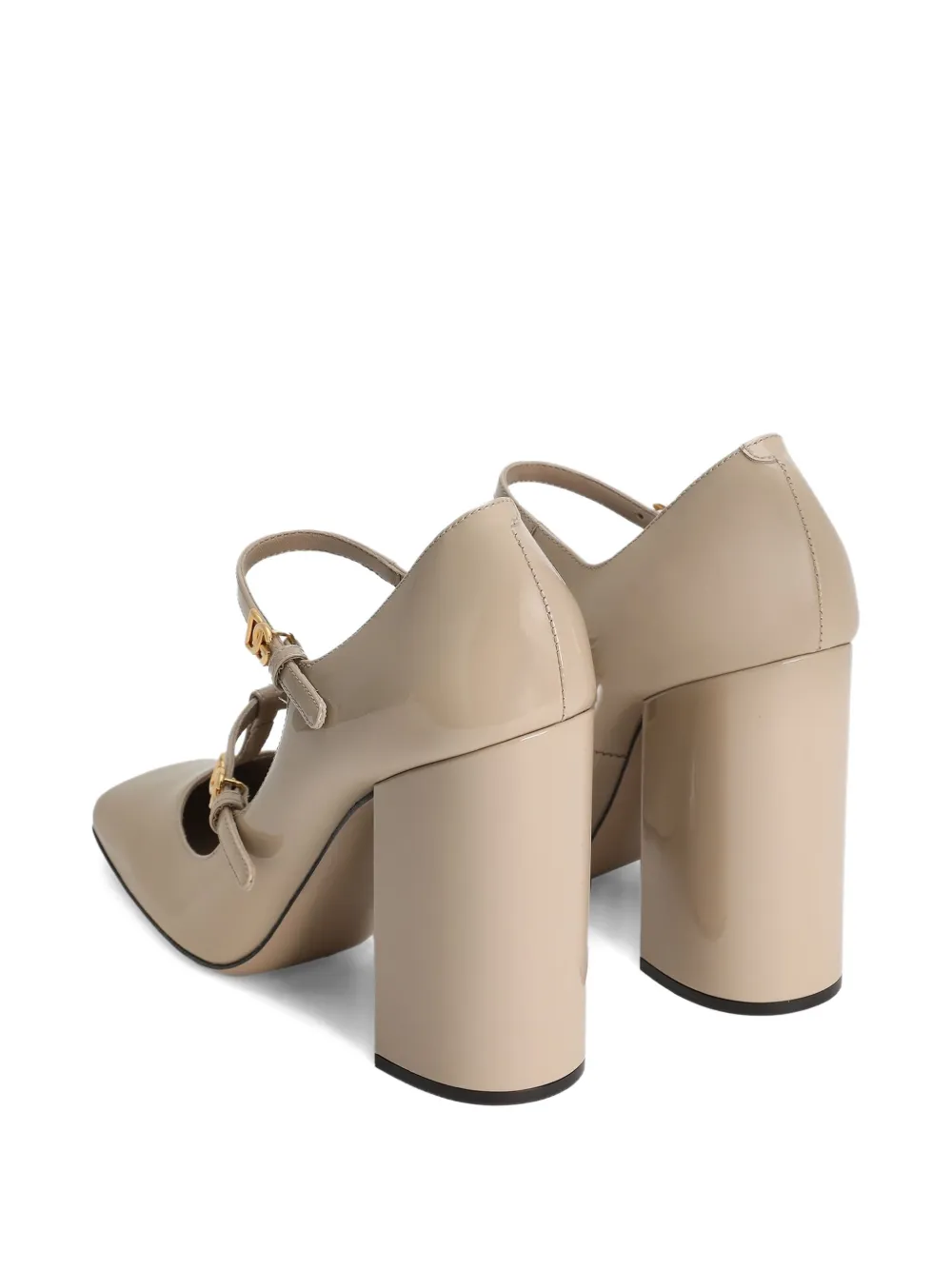 Dolce & Gabbana DG buckle-embellished leather pumps Neutrals