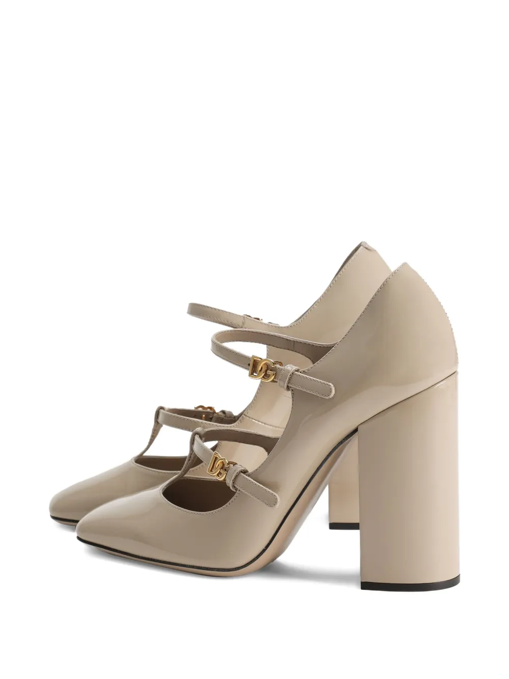 Dolce & Gabbana DG buckle-embellished leather pumps Neutrals
