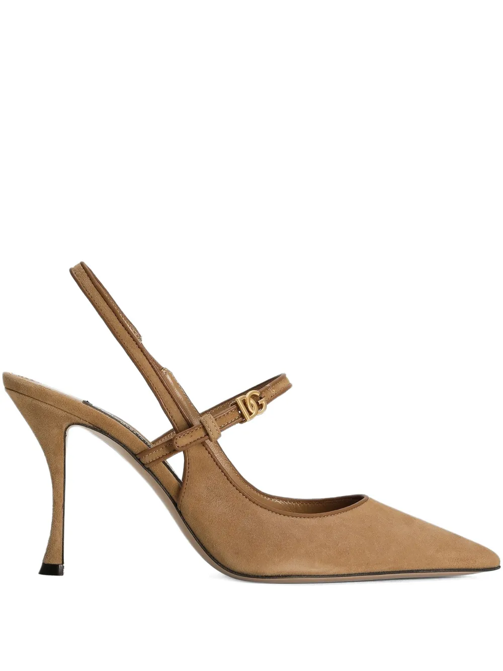 Dolce & Gabbana logo-appliqué slingback pumps Neutrals