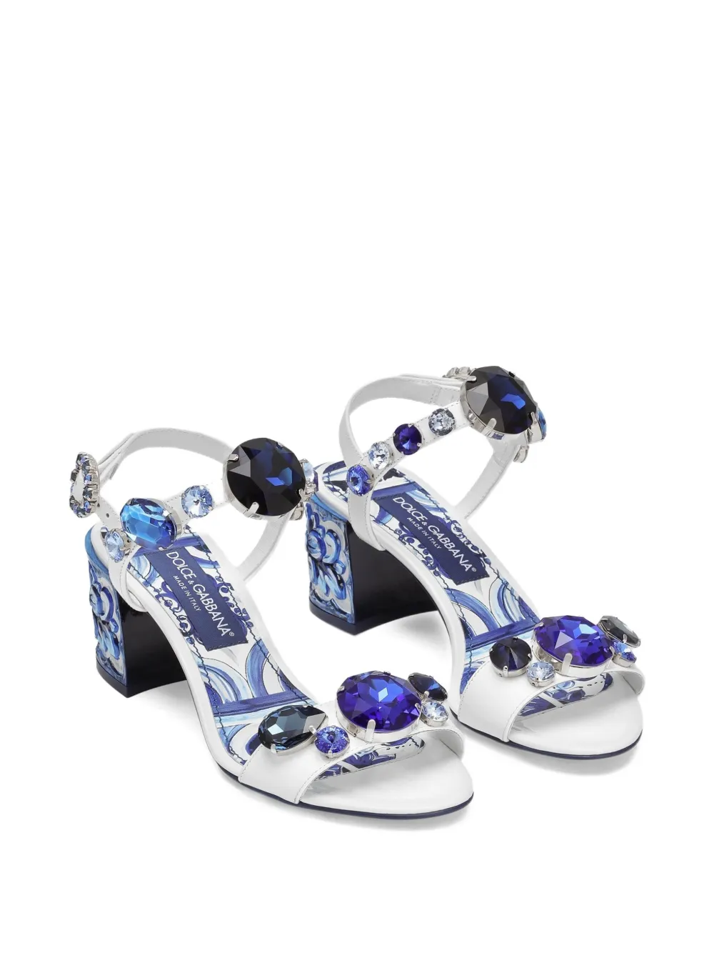 Dolce & Gabbana 60mm leather heeled sandals Blue