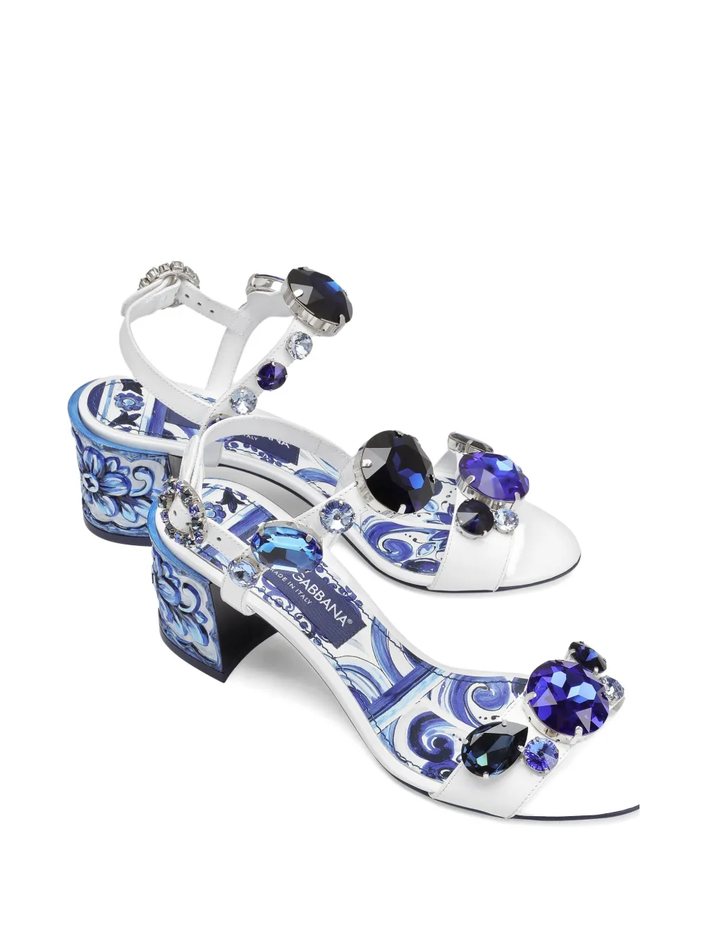 Dolce & Gabbana 60mm leather heeled sandals Blue