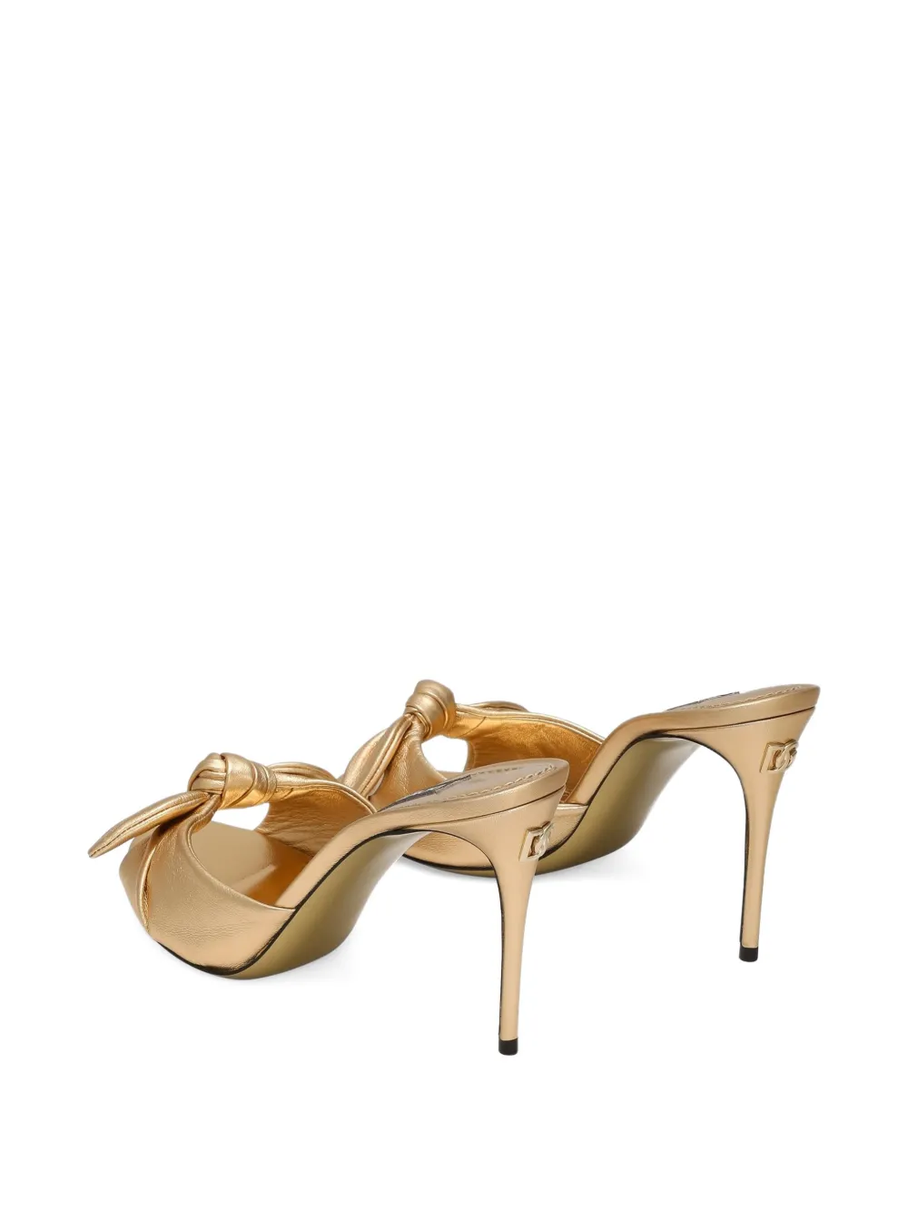 Dolce & Gabbana 90mm knotted leather heeled sandals Yellow