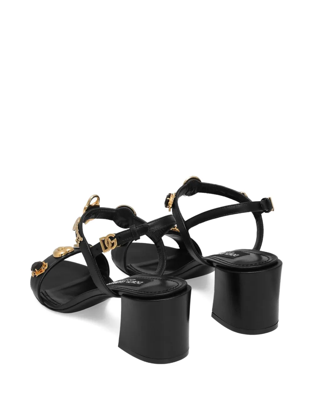 Dolce 
Gabbana 60mm block-heel embellished sandals Black