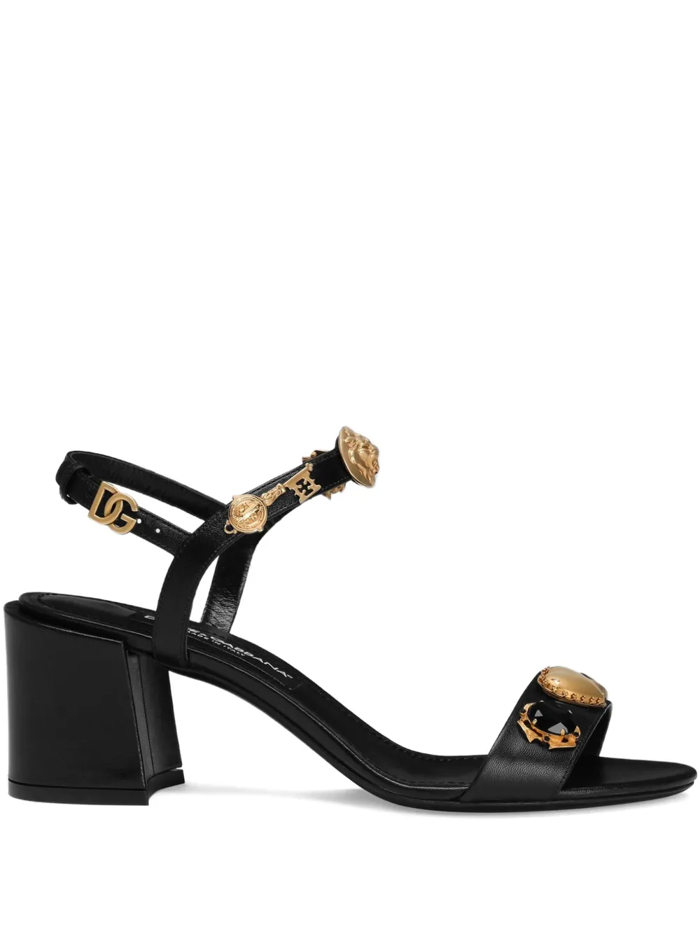 Dolce & Gabbana 60mm block-heel embellished sandals Black