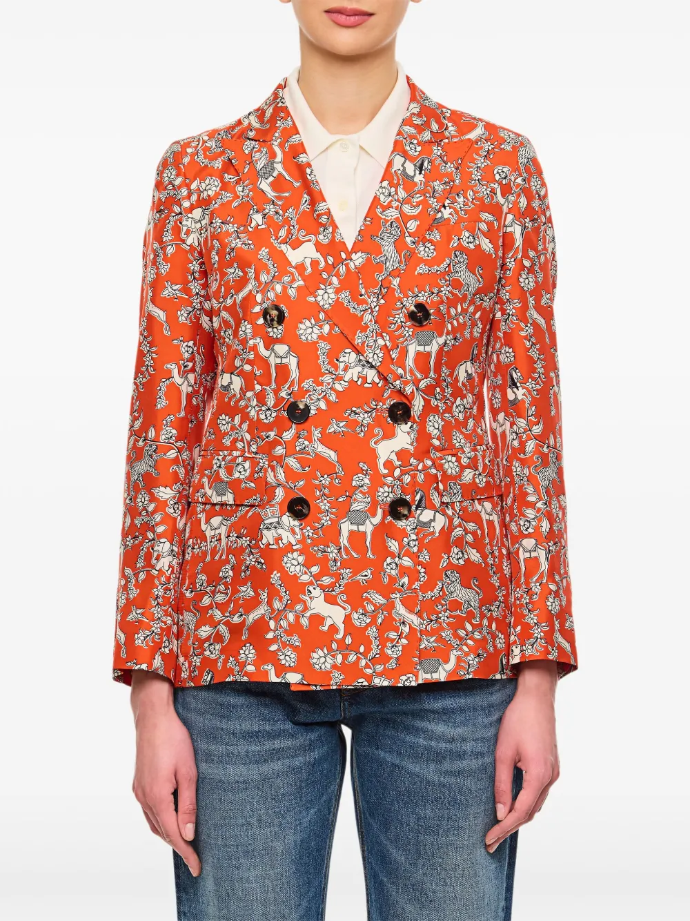 Alberto Biani blazer con estampado gráfico | naranja | Image 1