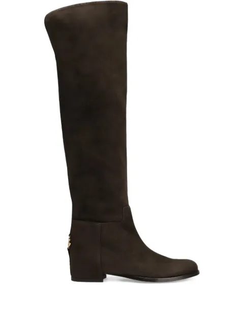 Dolce & Gabbana logo-plaque suede boots