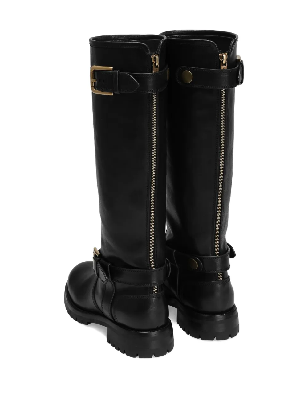 Dolce & Gabbana buckle-detail knee-high boots Black