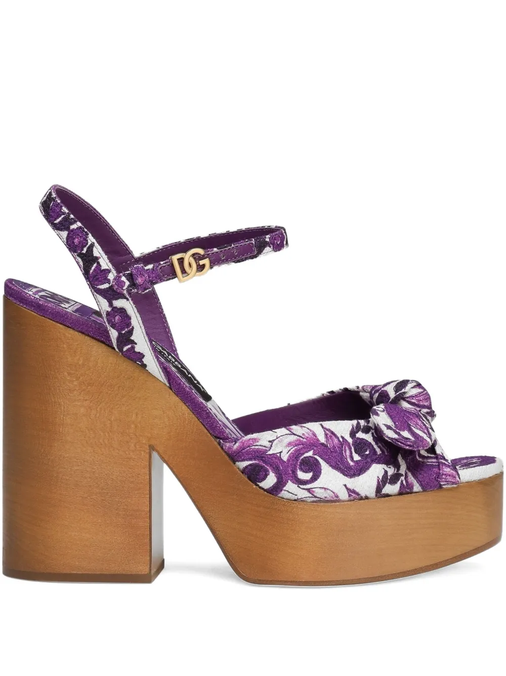 Dolce & Gabbana 130mm Majolica-print sandals Purple
