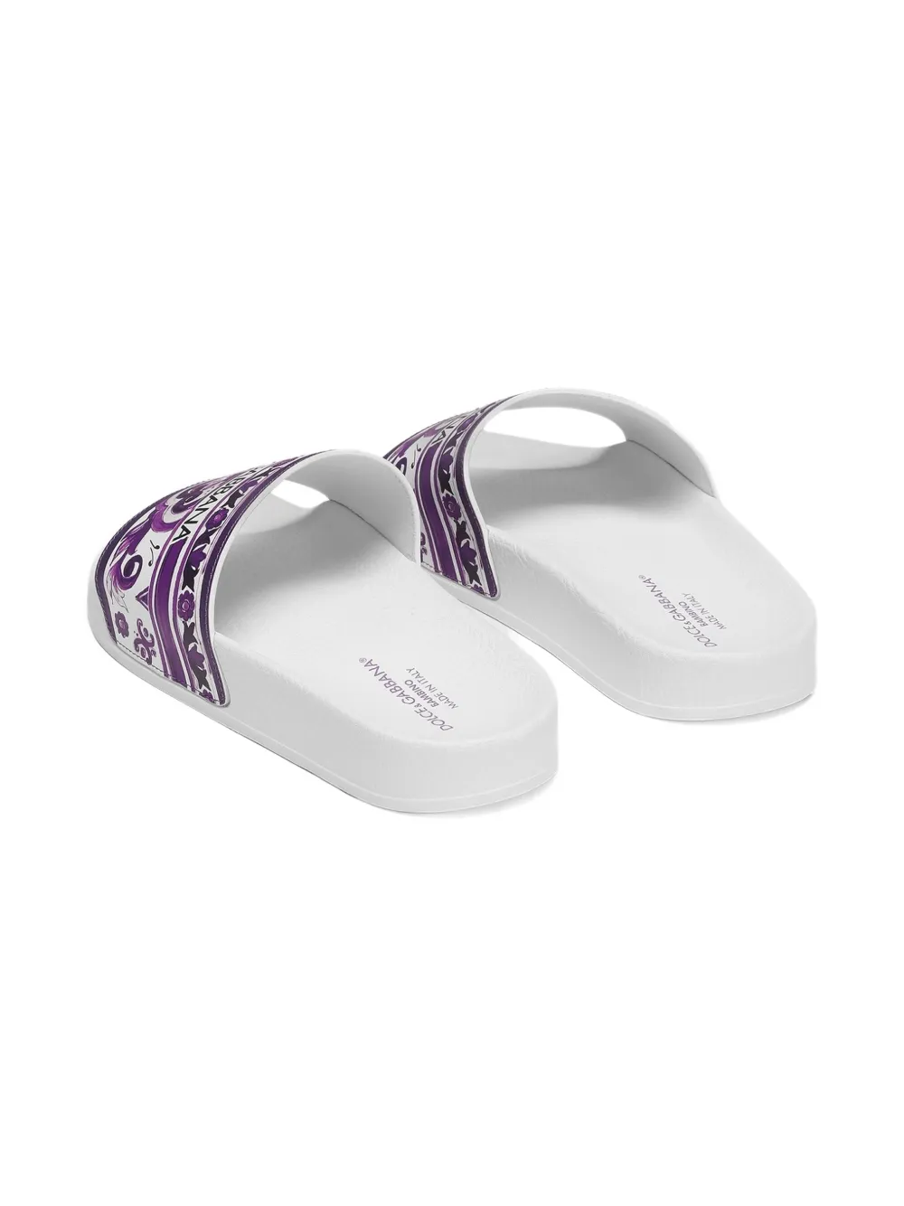 Dolce 
Gabbana Kids Majolica-print flip flops White