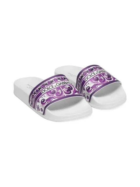 Dolce & Gabbana Kids Majolica-print flip flops