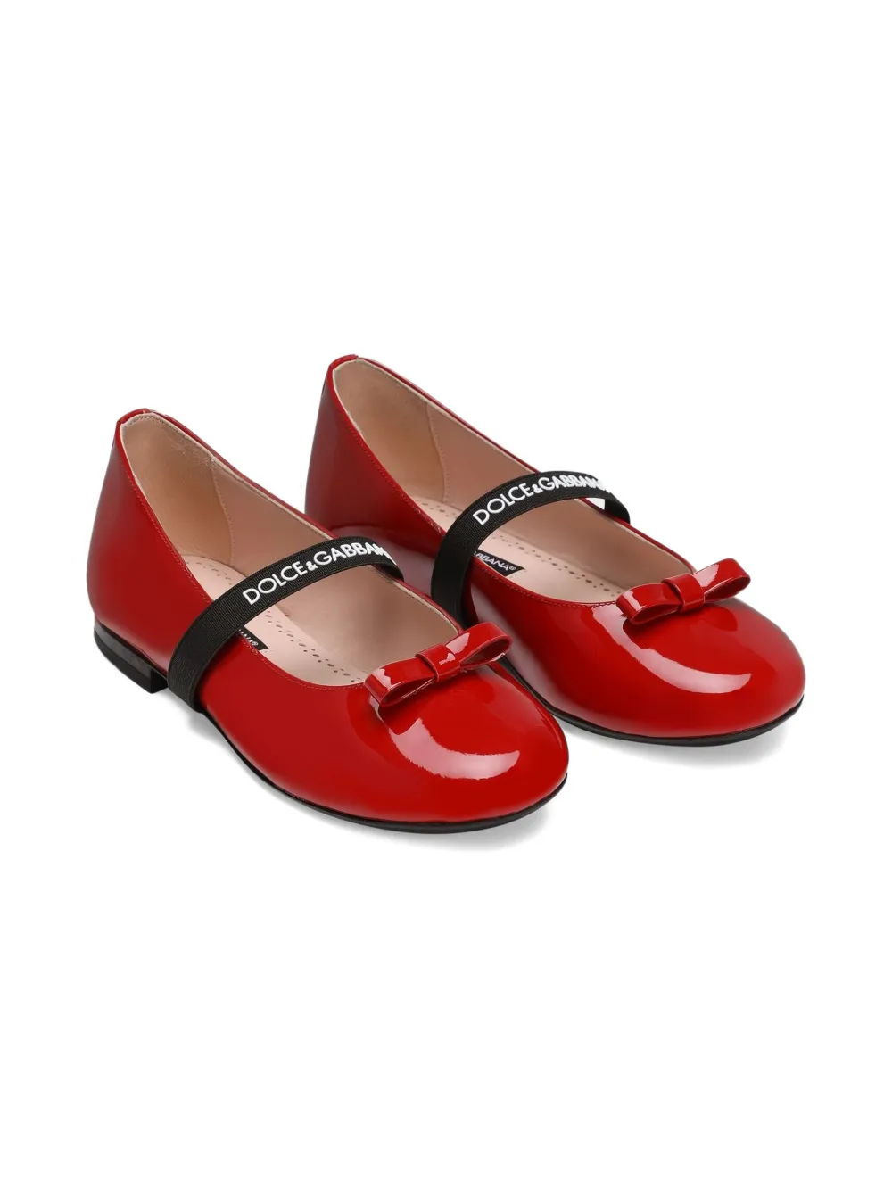 Dolce & Gabbana Kids Lakleren ballerina's Rood