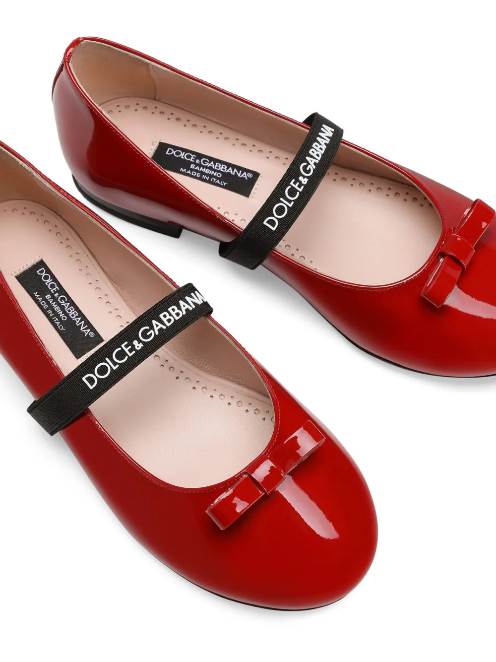 Dolce & Gabbana Kids Lakleren ballerina's Rood