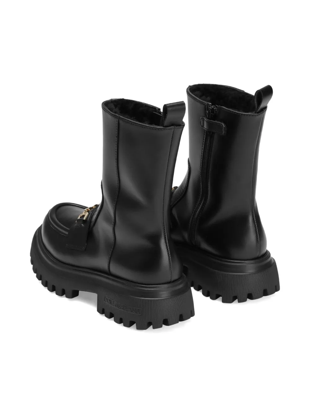 Dolce & Gabbana Kids Laarzen met chunky zool en kettingdetail Zwart