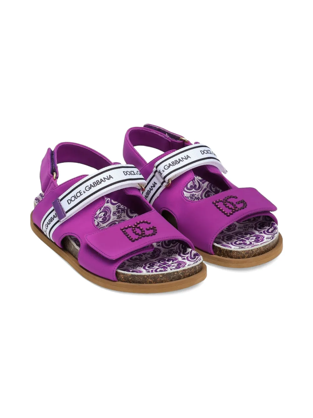 Dolce 
Gabbana Kids logo-strap sandals Pink
