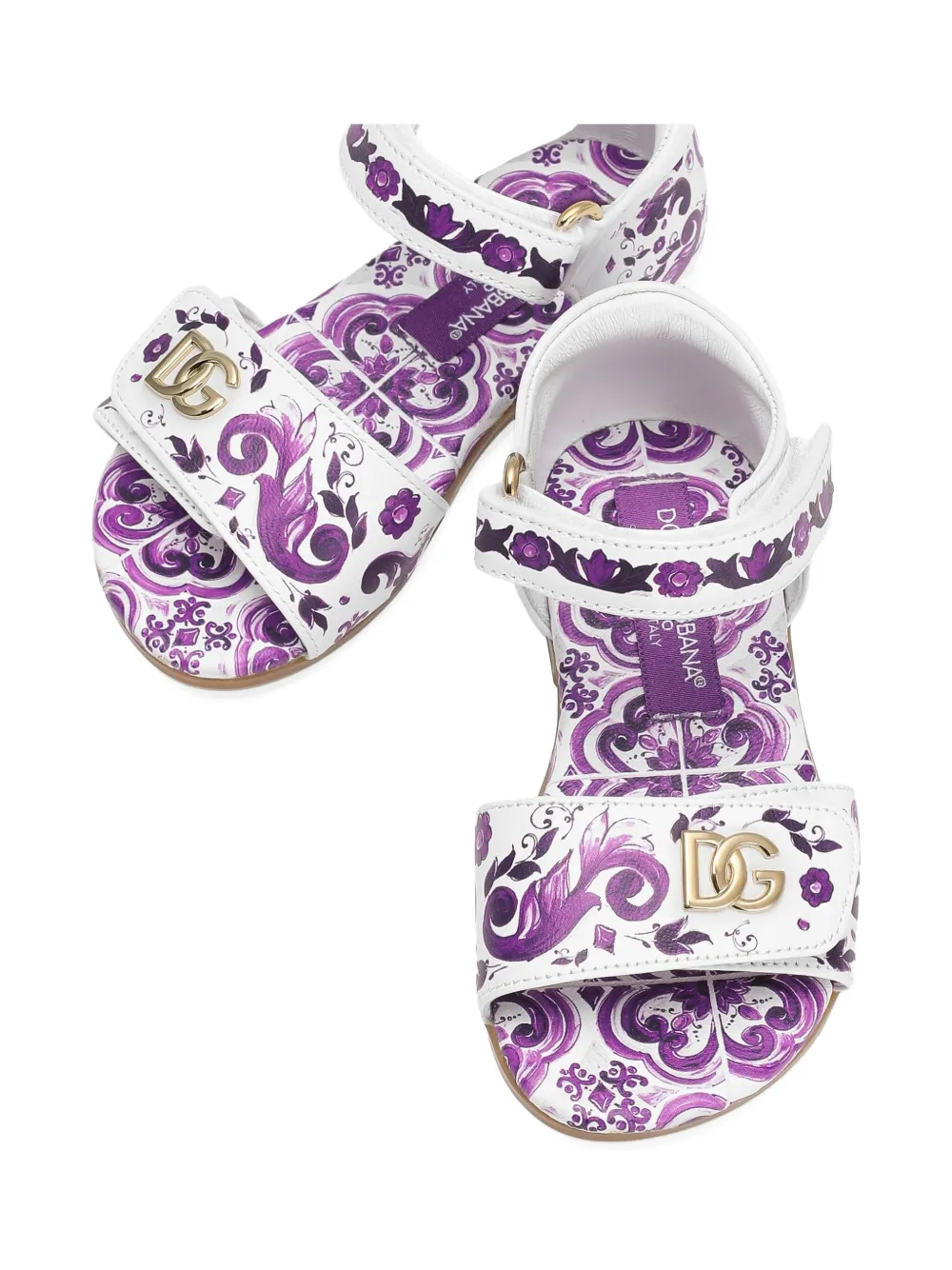 Dolce & Gabbana Kids logo-plaque sandals White